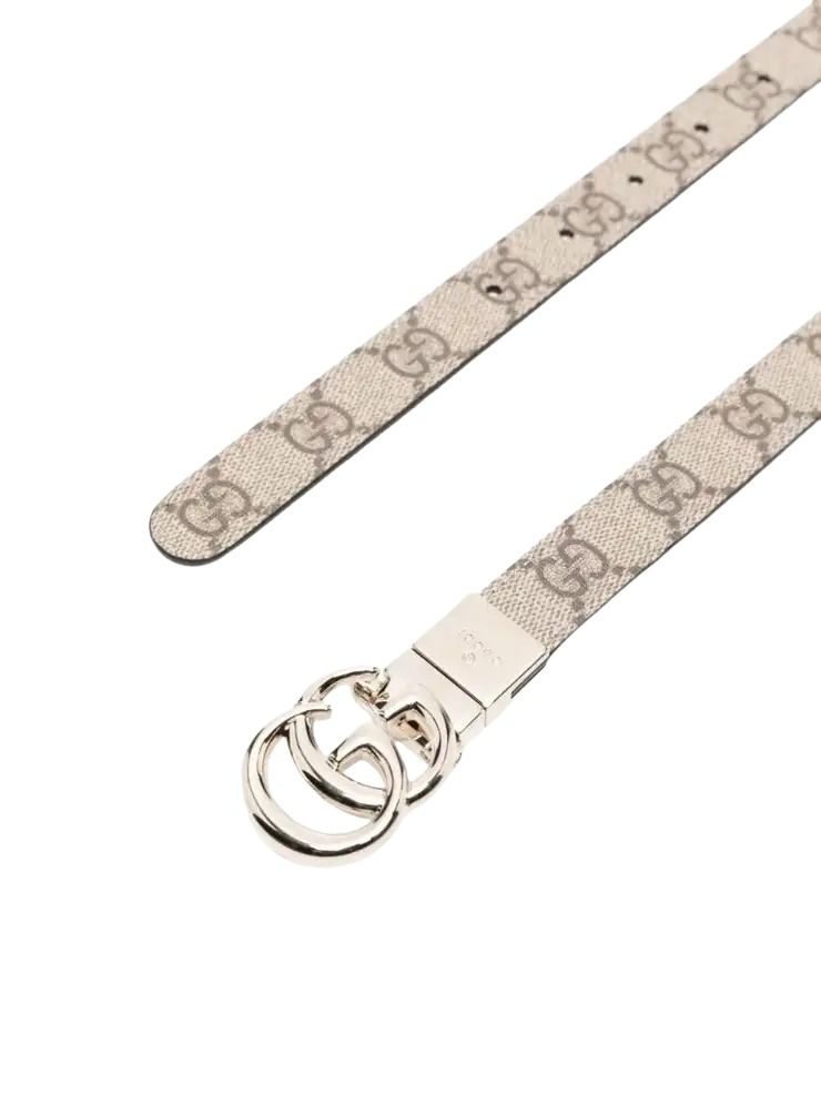 (WMNS) Gucci 25 GG Marmont Reversible Thin Belt 'Beige Red' 659418-92TIG-9792