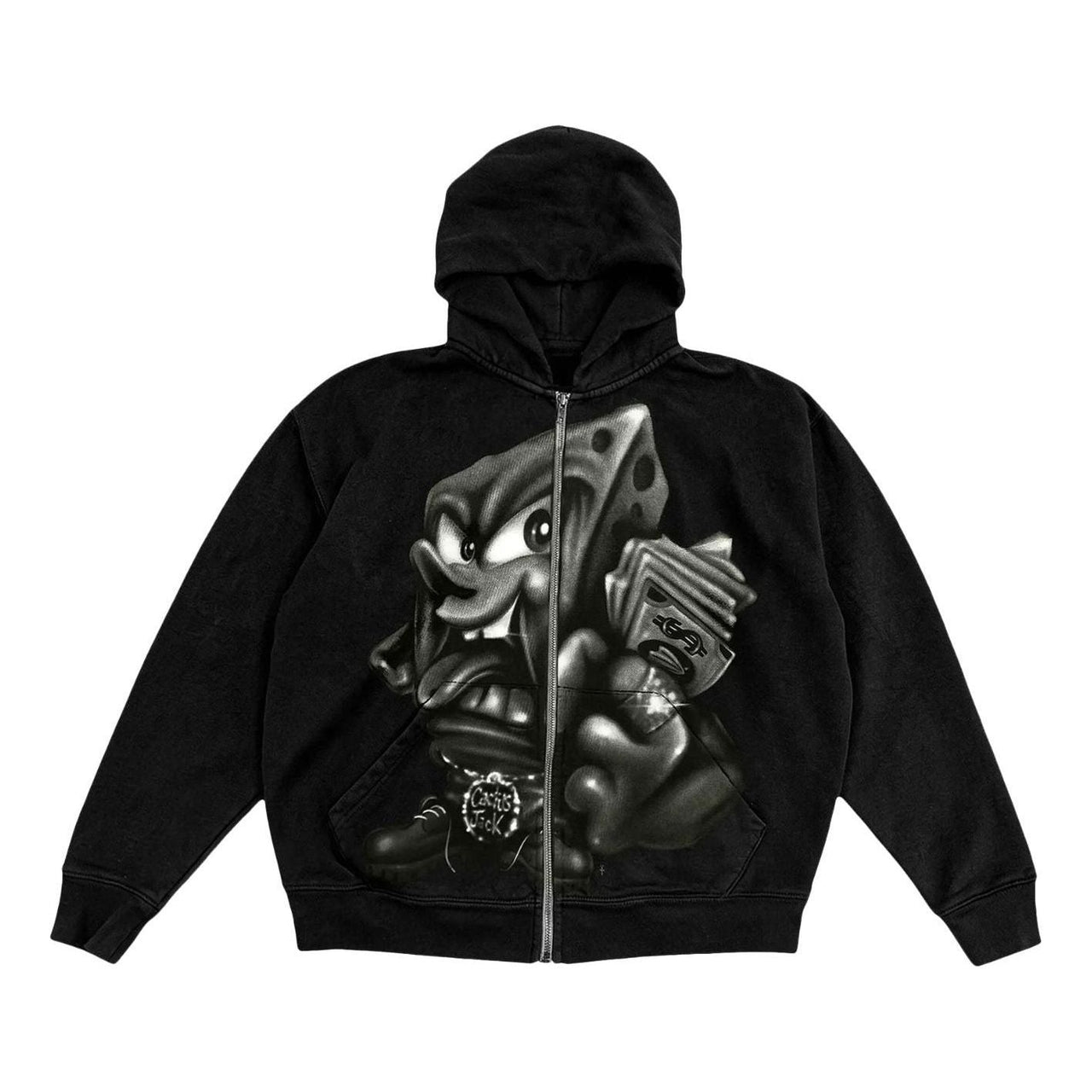 Cactus Jack by Travis Scott x Spongebob Legal Tender Zip Hoodie 'Black' 01945-10004CJBTSX-BLAC