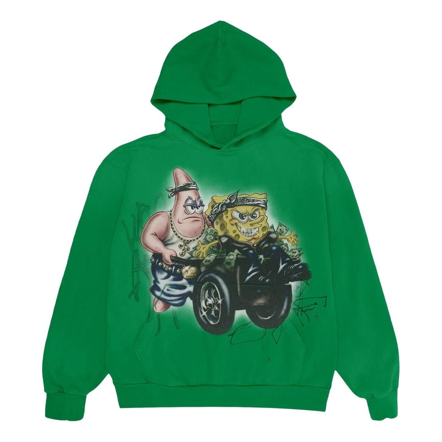 Cactus Jack by Travis Scott x Spongebob Fancy Life Hoodie 'Green' 01945-10004CJBTSX-GREE