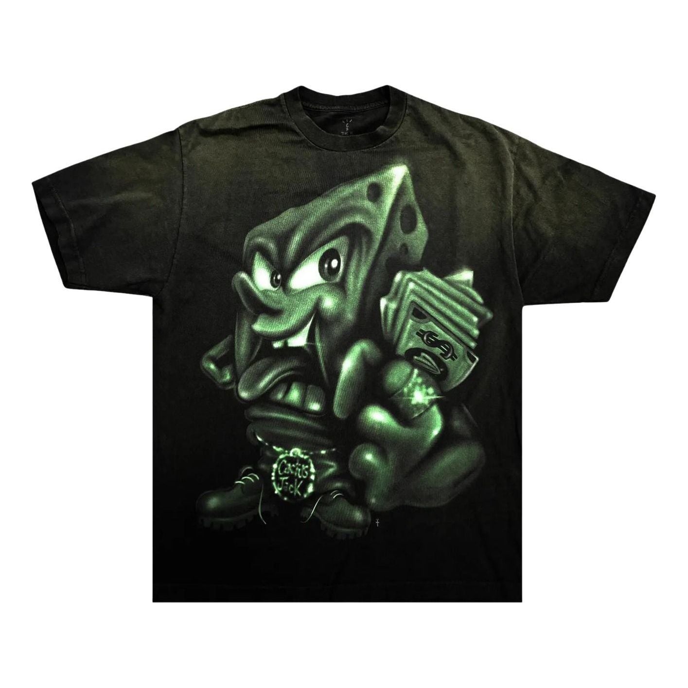 Cactus Jack by Travis Scott x Spongebob Mr Krabs T-Shirt 'Black' 01945-10004CJBTSX-BLAC-220