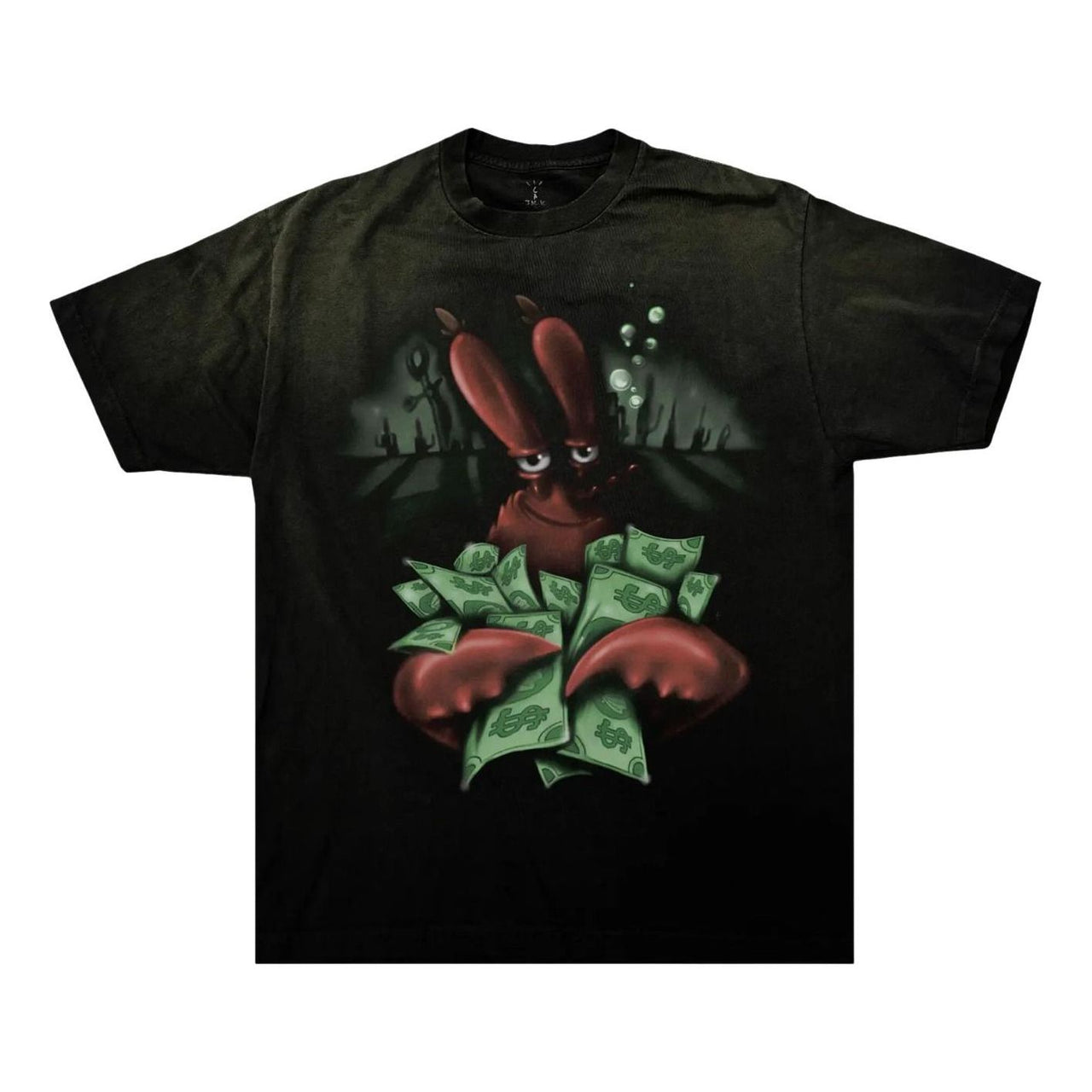 Cactus Jack by Travis Scott x Spongebob Money T-Shirt 'Black' 01945-10004CJBTSX-BLAC-301