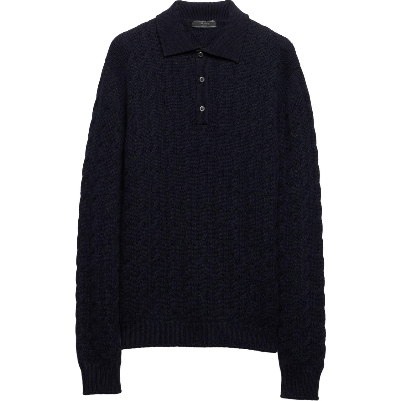 PRADA Cable knit Polo Sweater