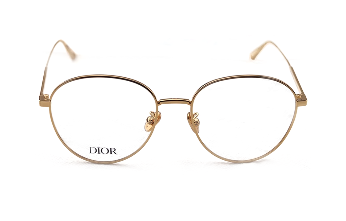 DIOR Alloy Irregular Shape Eyeglass Frames Women's Gold