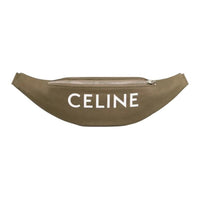 CELINE Cow Leather With Fabric One Shoulder Crossbody Fanny Pack Men's Khaki Green