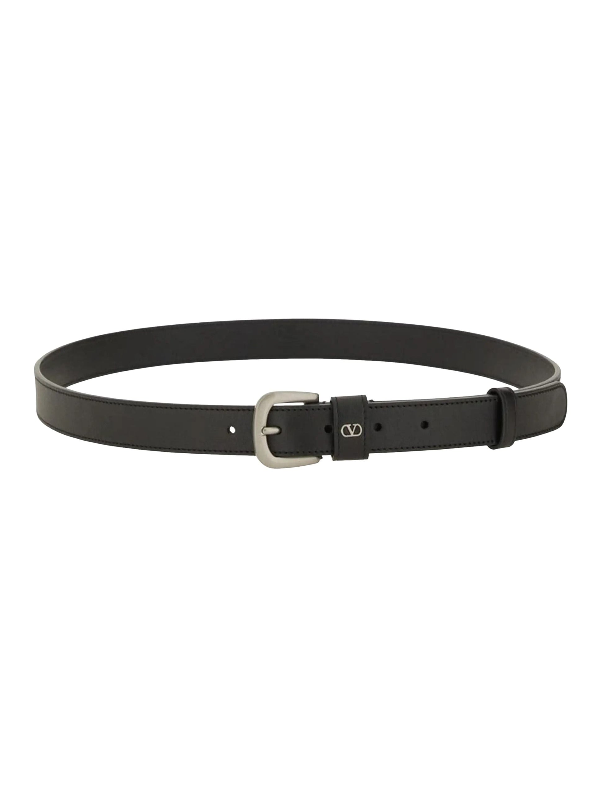Valentino FW25 V Logo Signature Calfskin Belt 'Black' T0SM1XUG-0NO