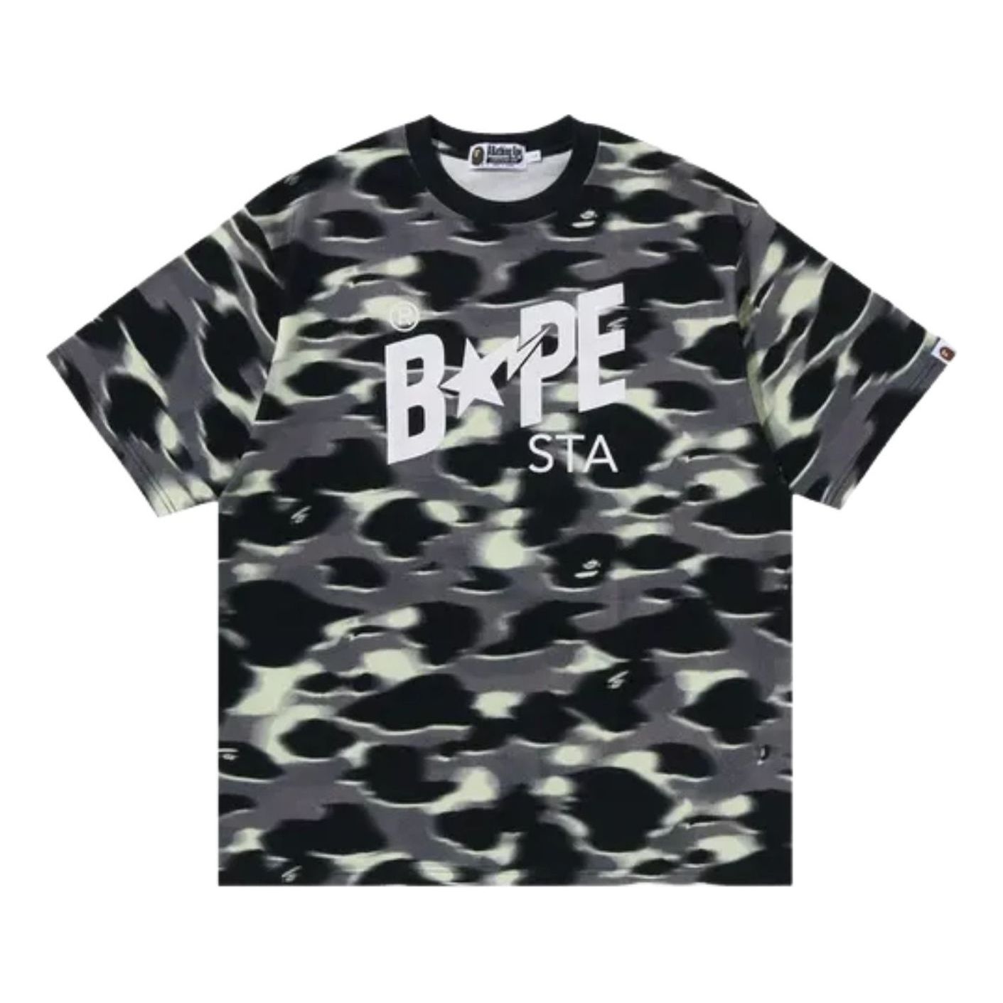 A Bathing Ape Screen Camo STA Logo Relaxed Fit T-Shirt 'Black' 1M30-109-304-BLACK