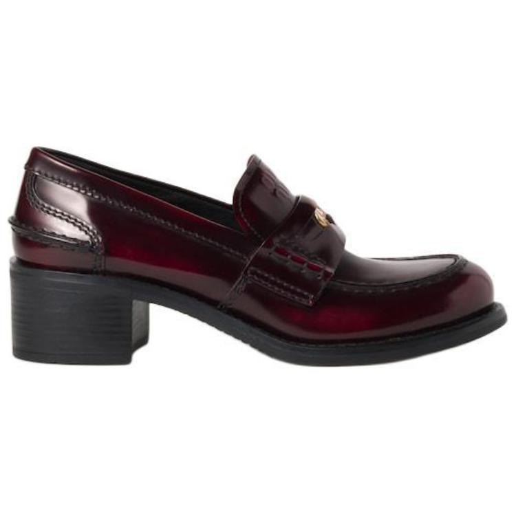 MIU MIU New Year Collection Loafers 5cm Women's Dark Red