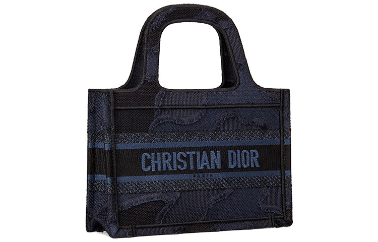 DIOR BookTote Canvas Handbag Mini Women's Blue