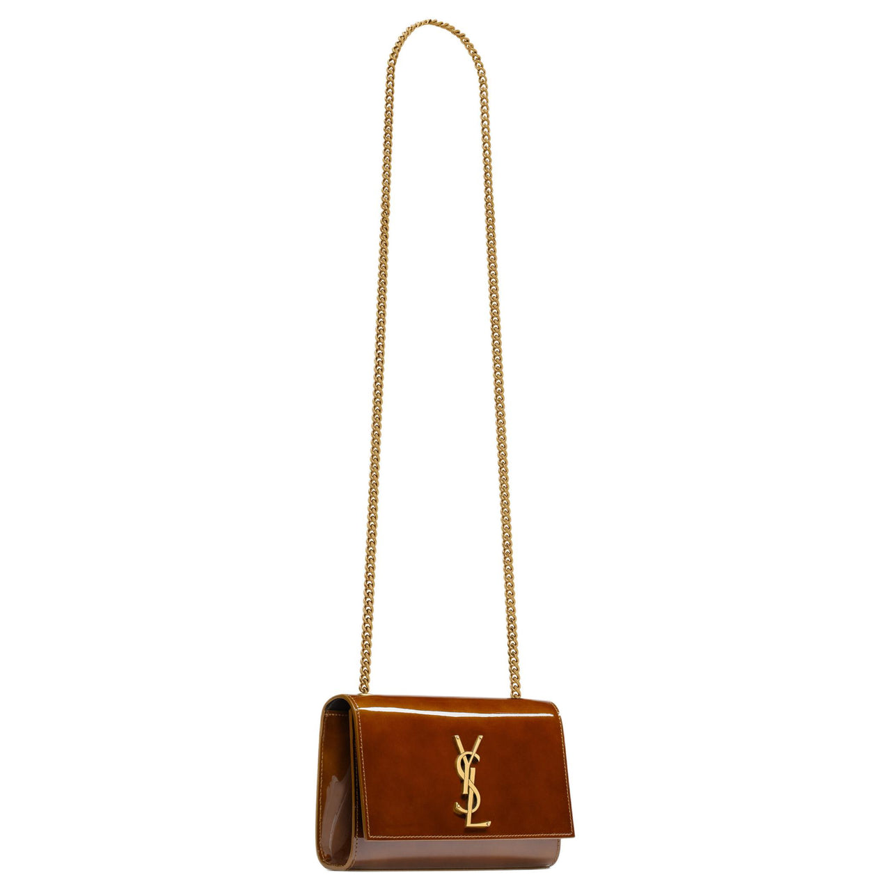 SAINT LAURENT KATE Calfskin Shoulder Bag, Crossbody Bag Trumpets Women's Tan