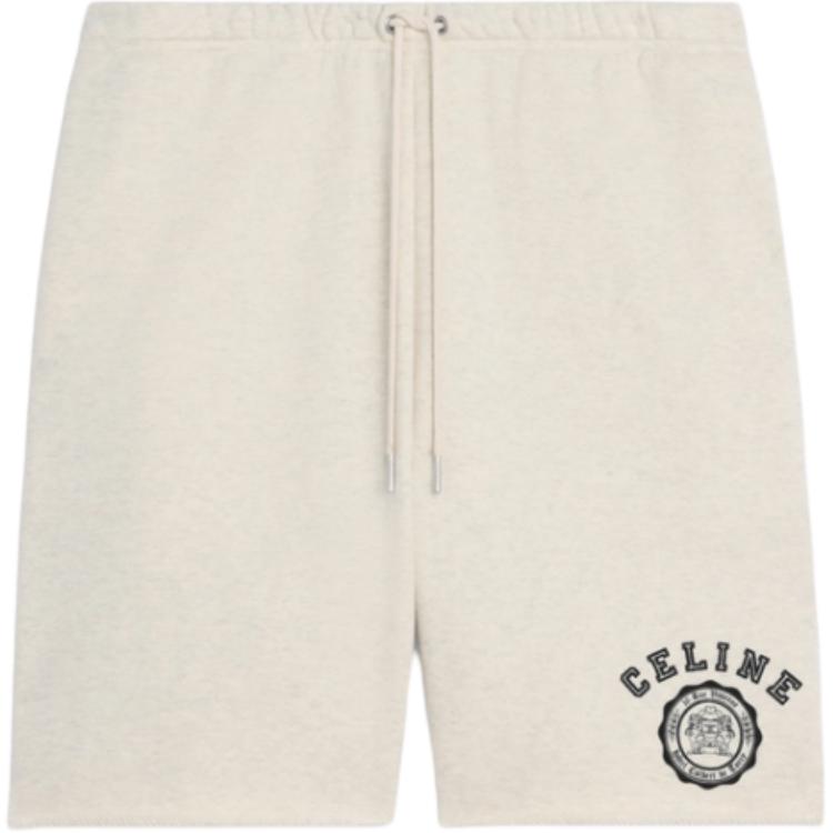 CELINE Blason Loose Shorts In Cotton Fleece
