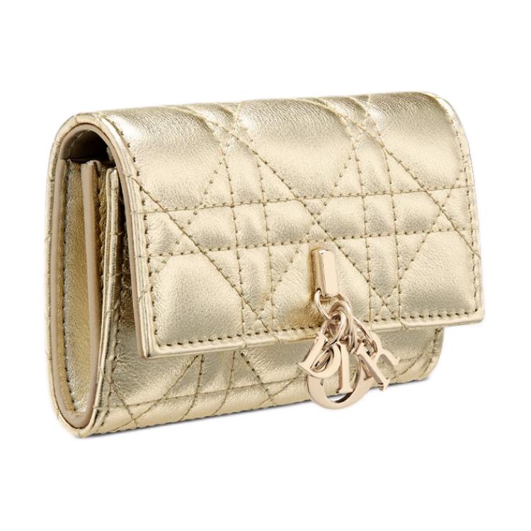 DIOR My Dior Calfskin Wallet Women's Gold