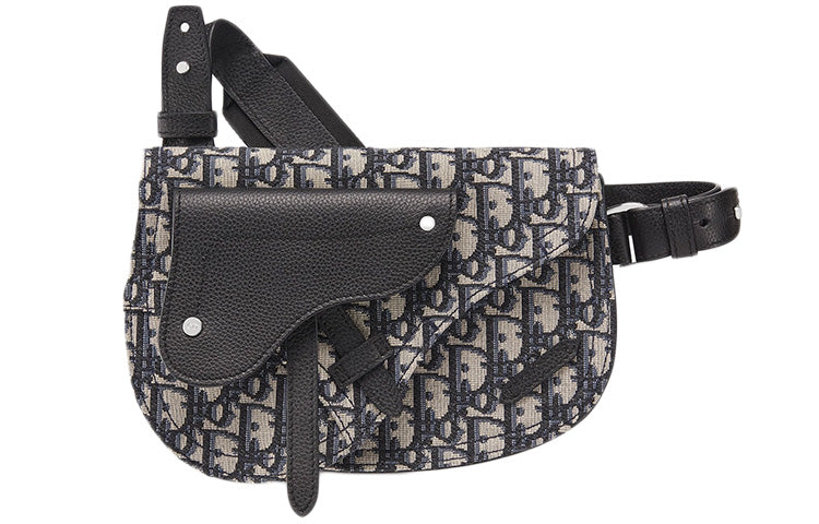 DIOR Saddle Cow Leather Saddle Bag, Fanny Pack, Shoulder Bag, Crossbody Bag Regular Men's Beige/Black