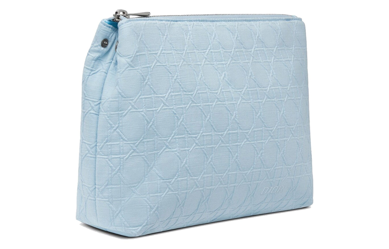 DIOR Cotton Canvas Clutch Women's Sky Blue