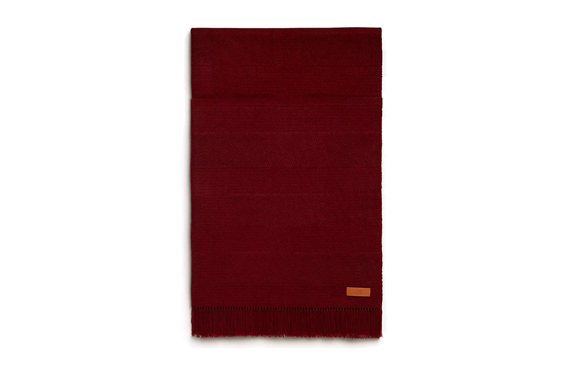HERMES Knit Scarves Women's Burgundy