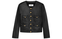CELINE Leather Jacket Women's Black
