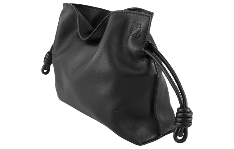 LOEWE Flamenco Lambskin Clutches Shoulder Bags Women's Black