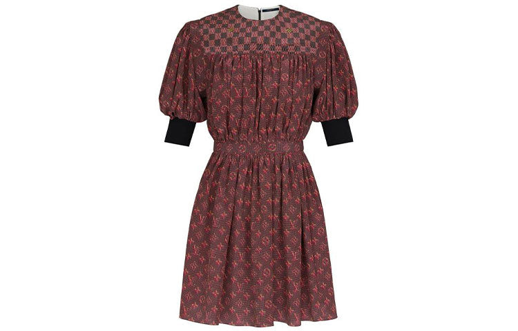 LOUIS VUITTON Short Sleeved Dress Women's Pink