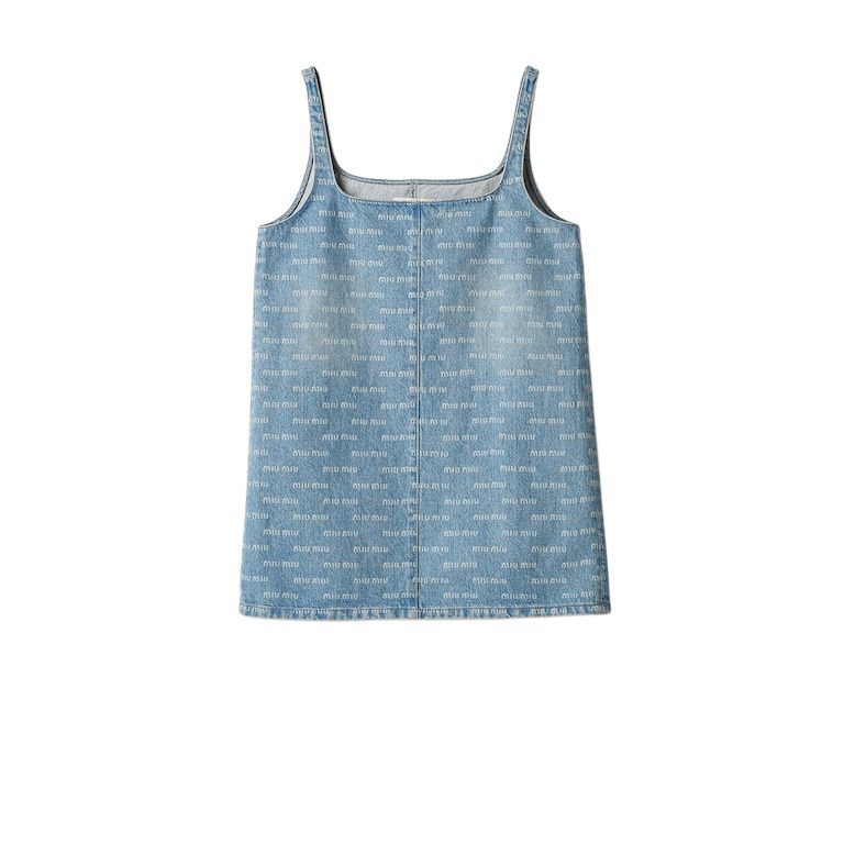 MIU MIU Logo-print Denim Dress