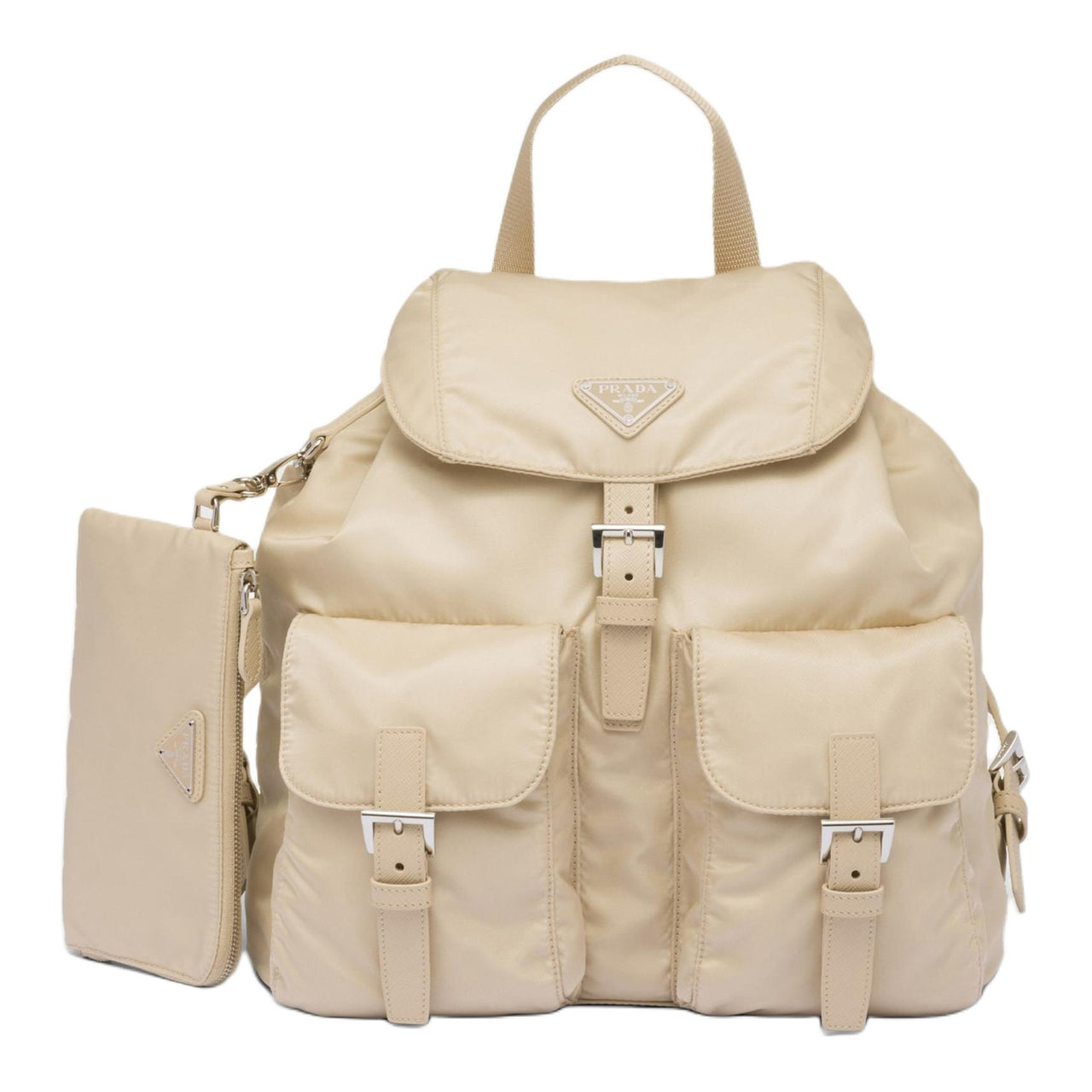PRADA Re Nylon Fabric Backpack Medium Size Women's Desert Yellow