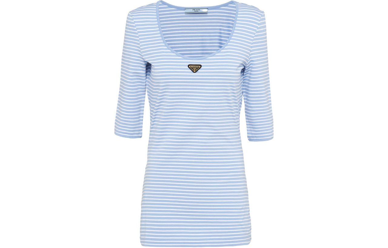 PRADA SS24 Regular T Shirt Women's Sky Blue