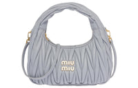MIU MIU Matelassé Sheepskin Hobo Bag Shoulder Bag Portable Crossbody Bag Women's Cornflower Blue