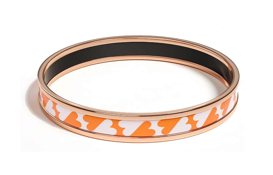 HERMES Enamel, Rose Gold Plated, Hardware Accessories Bangles Women's Gold