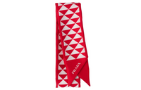 PRADA Silk Scarves Women's White/Red