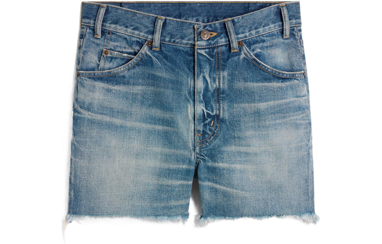 CELINE Skate Shorts In Electric Sky Wash Denim