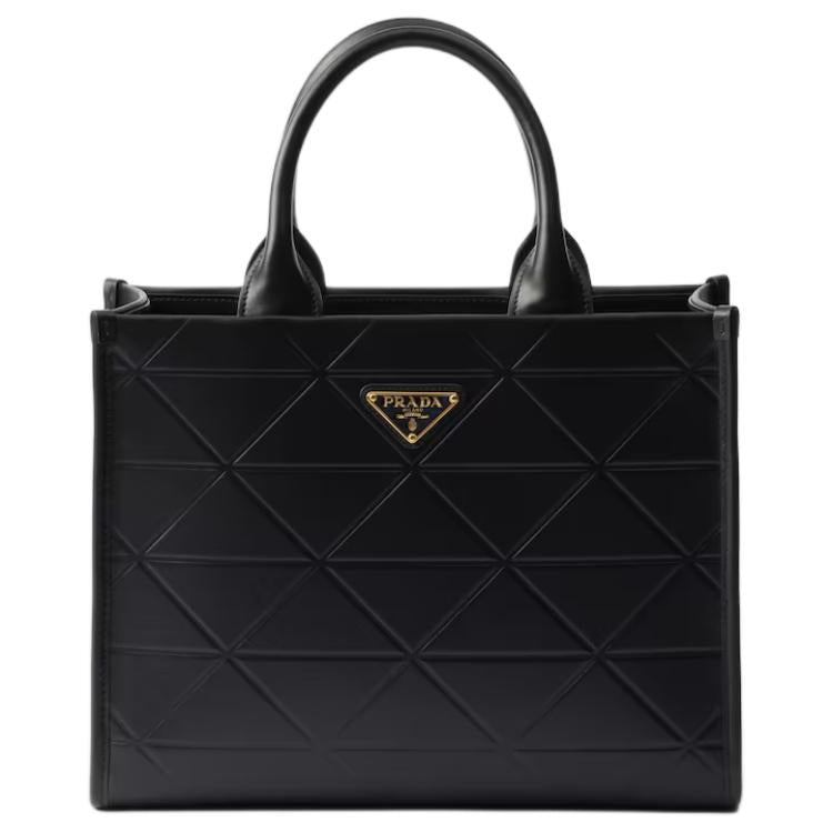 PRADA Leather Shoulder Bag Crossbody Bag Handbag Medium Size Women's Black