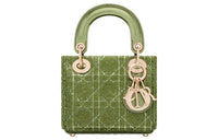 DIOR Lady Dior Sheepskin Daisie Bag Shoulder Bag Crossbody Bag Handbag Extra Mini Women's Gray Green
