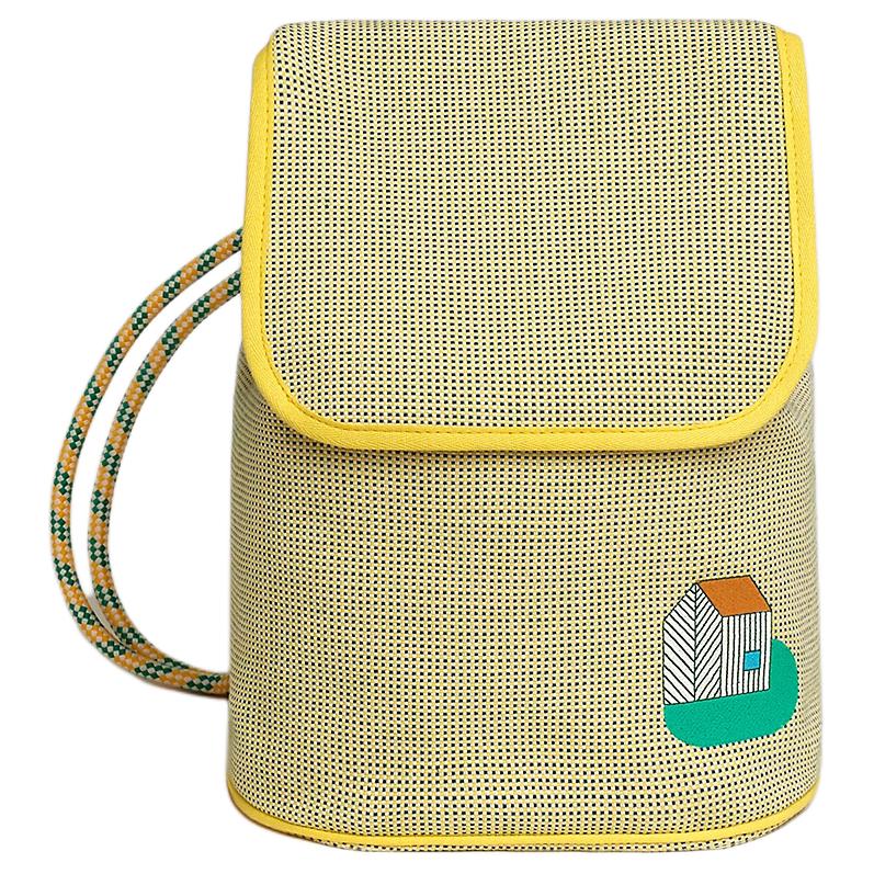 HERMES Canvas Backpack Women's Lemon & Green