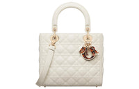 DIOR Lady Dior Sheepskin Dior Bag Shoulder Bag Crossbody Bag Handbag Medium Size Women's White
