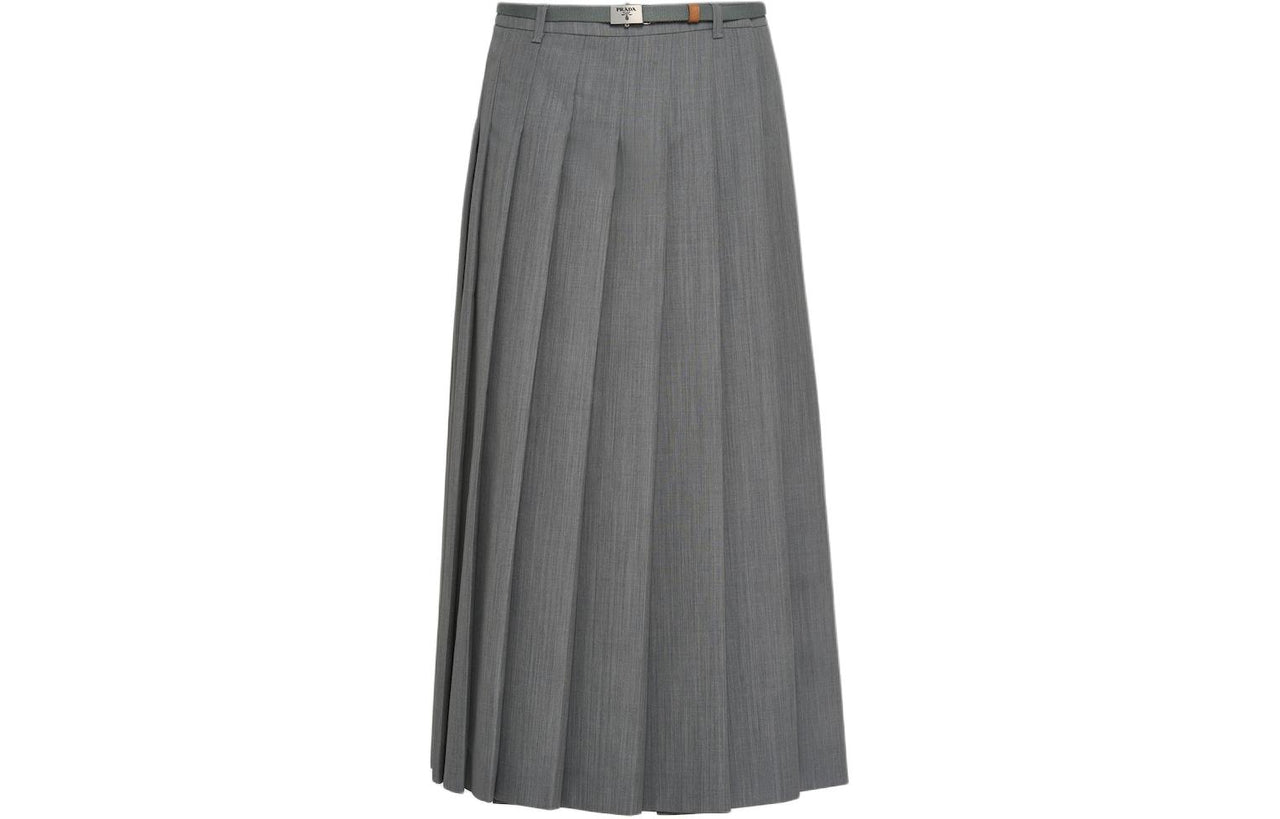 PRADA SS24 Casual Long Skirt Women's Granite Gray