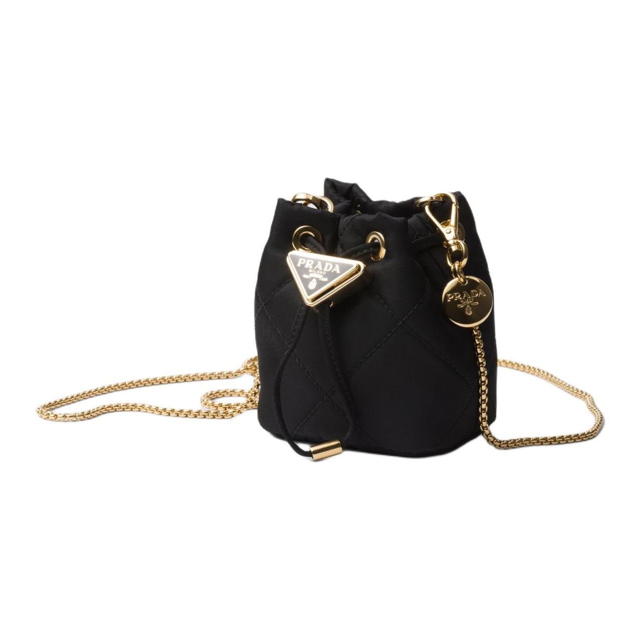 PRADA Recycled Nylon One Shoulder Crossbody Clutch Mini Women's Black
