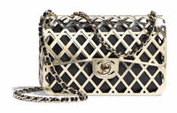 CHANEL Lambskin Evening Party Bag Shoulder Bag Crossbody Bag Women's Gold