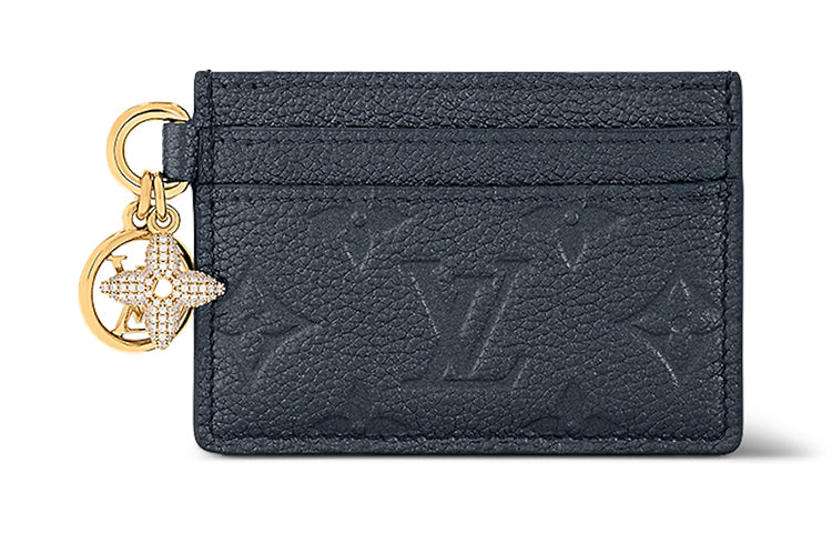 LOUIS VUITTON CHARMS Monogram Empreinte Leather Card Holder Regular Women's Marine Blue