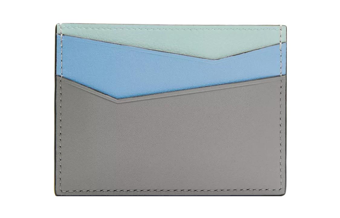 LOEWE Puzzle Cow Leather Card Holder Men's Asphalt Gray/Olympic Blue