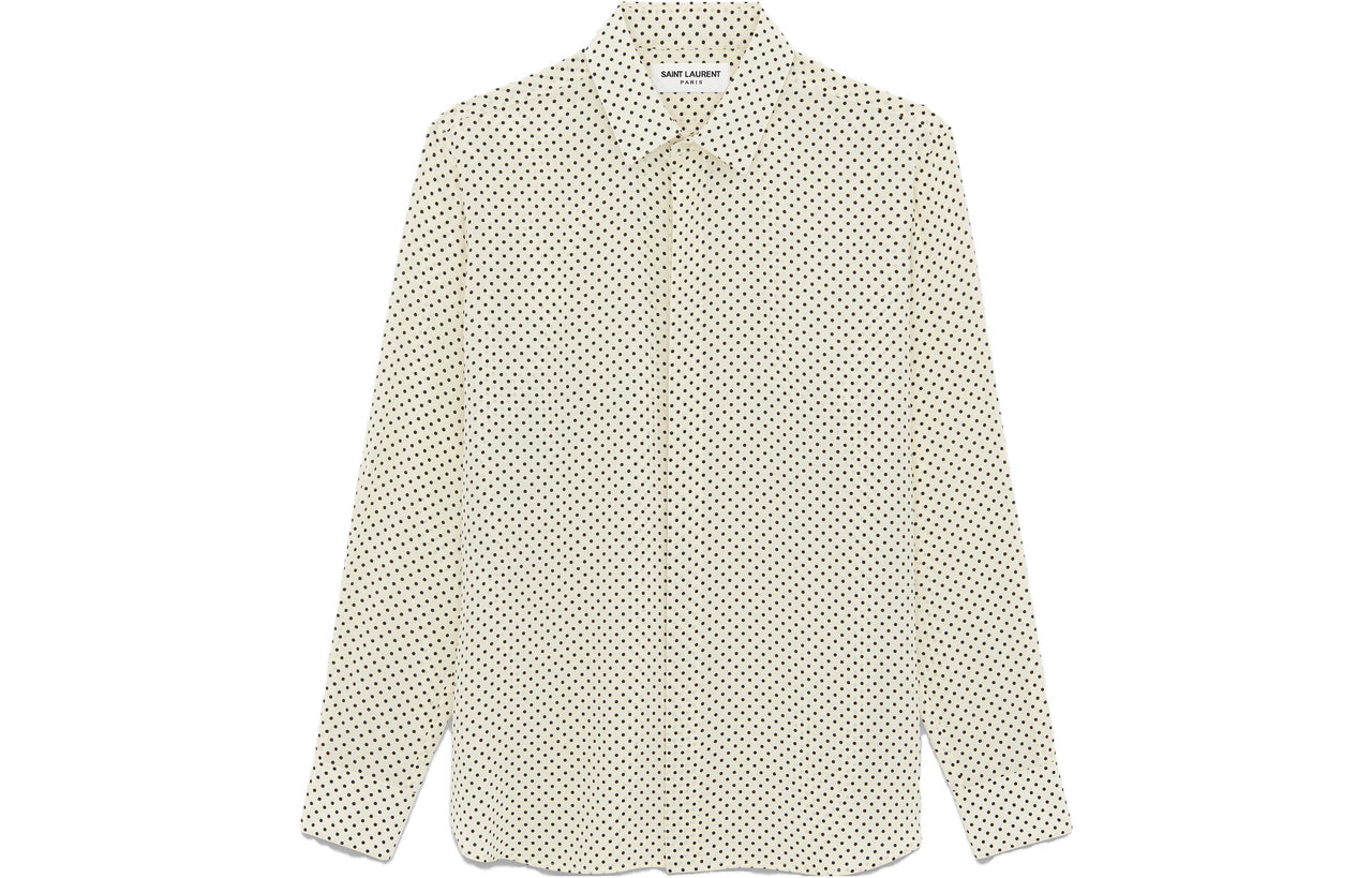 SAINT LAURENT Dotted Long-Sleeved Shirt