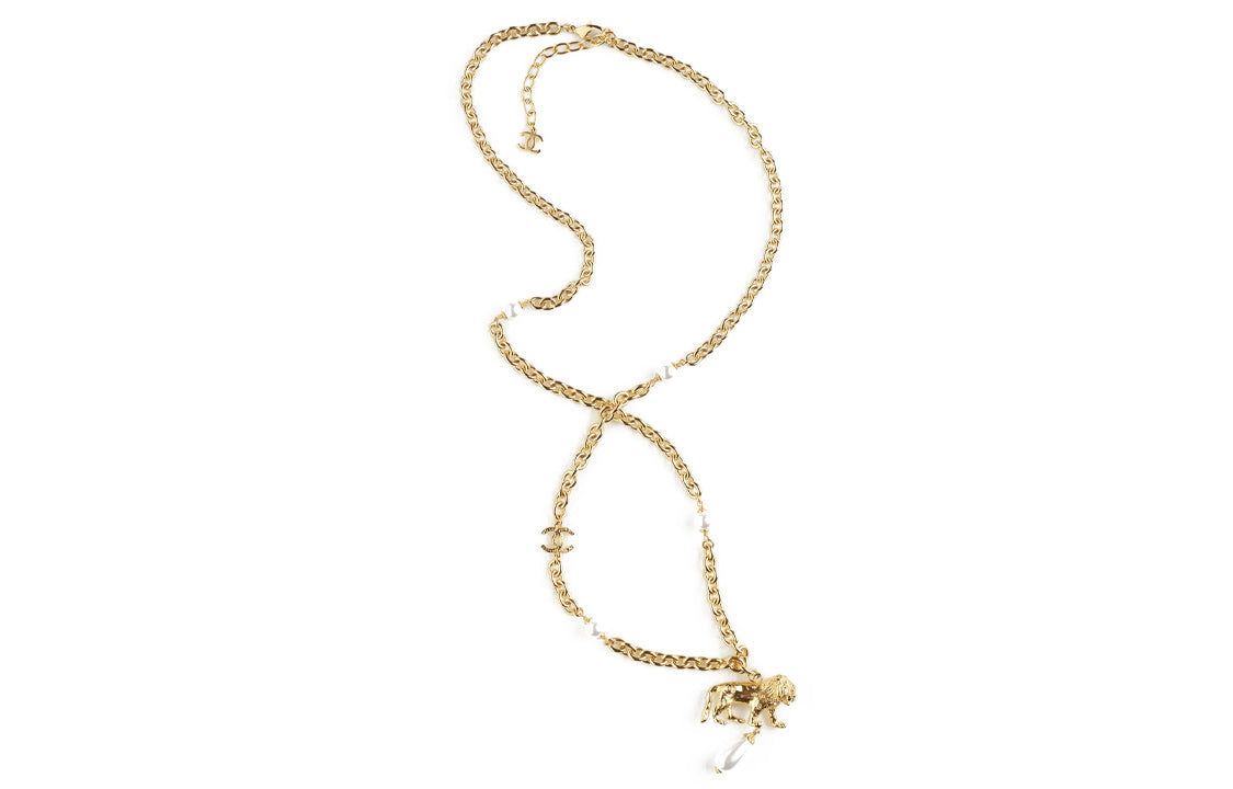 CHANEL Necklaces Women's Gold
