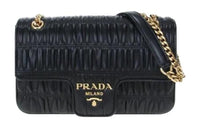 PRADA Calfskin Shoulder Bag, Crossbody Bag Women's Black