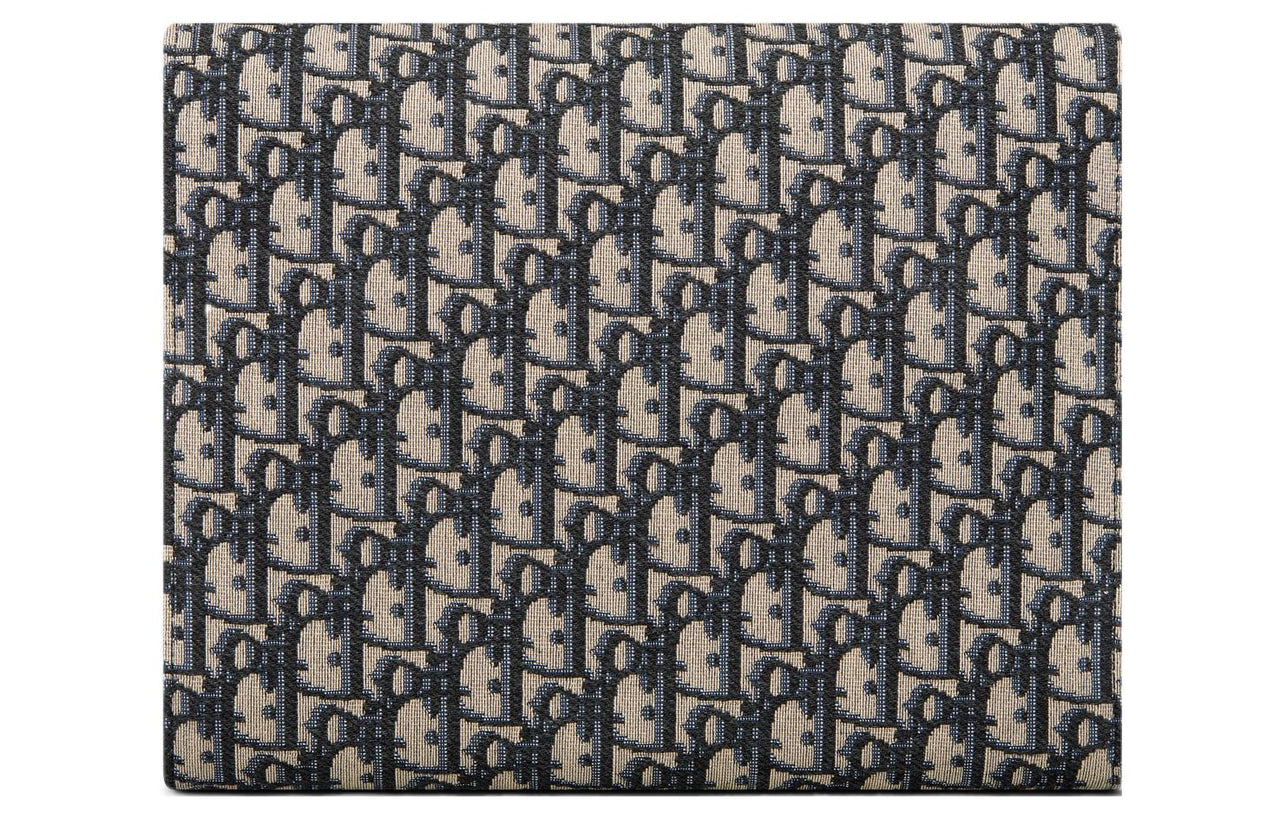 DIOR Jacquard With Canvas Saddle Bag Canvas Bag Clutch Women's Beige/Black