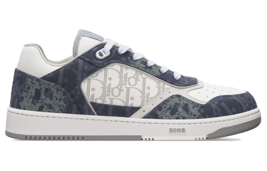 DIOR B27 Low Denim Blue White DIOR Tears Oblique Galaxy Leather