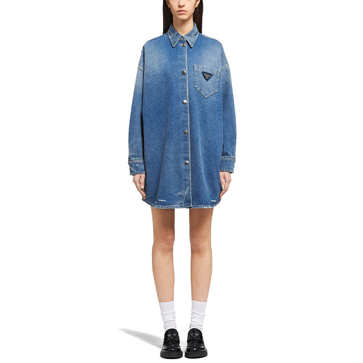 PRADA Triangle logo Denim Shirt