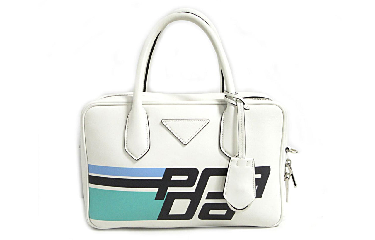 PRADA Calfskin Shoulder Bag Crossbody Bag Handbag Women's White