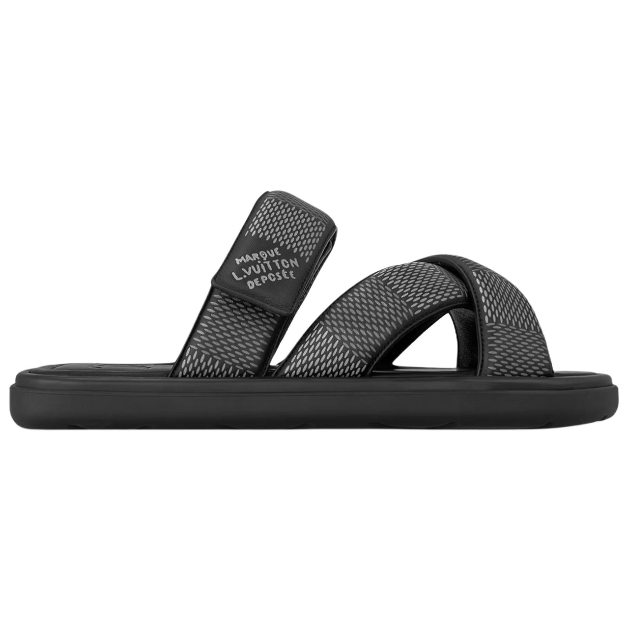 LOUIS VUITTON Slip-Resistant Slide Slippers Men's Black
