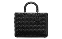 DIOR Lady Dior Matte Cow Leather Lady Dior Bag, Shoulder Bag, Crossbody Bag, Handbag Tubas Women's Black