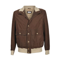 Brunello Cucinelli Contrasting-Detail Suede Bomber Jacket