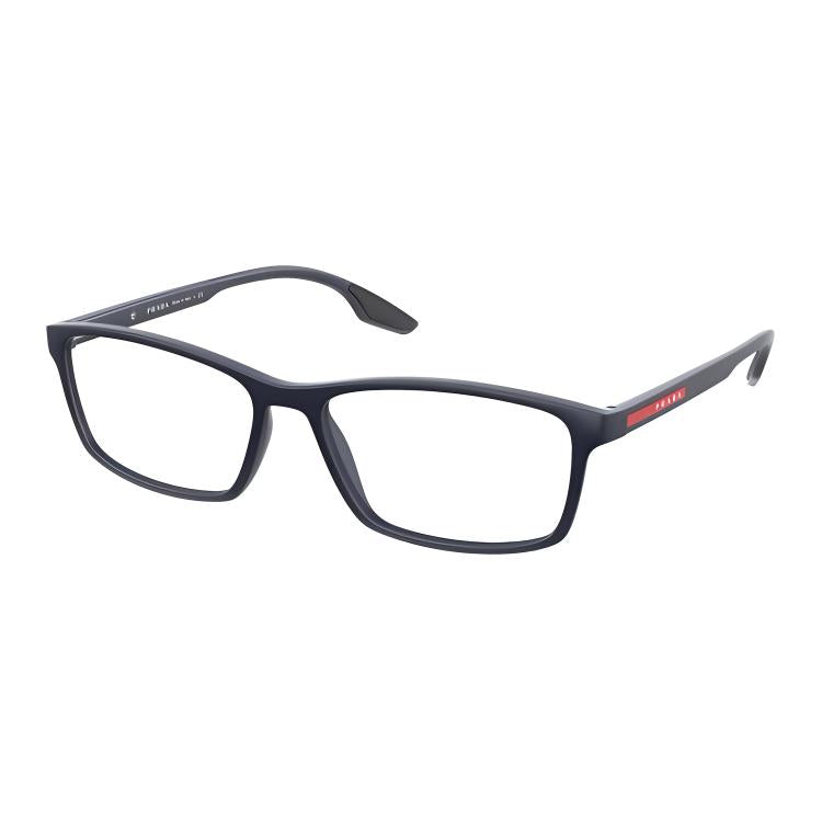 PRADA Plastic Rectangular Eyeglass Frames Men's Blue