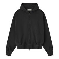 Fear of God Essentials Embroidered Classic Full Zip Hoodie 'Vintage Black' 192HO254782F