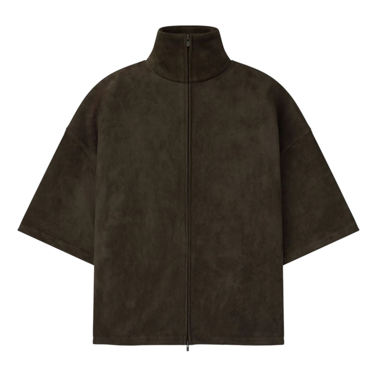 Fear of God Essentials Suede Fleece High Neck 3/4 Sleeve Jacket 'Brown' 192HO256952F